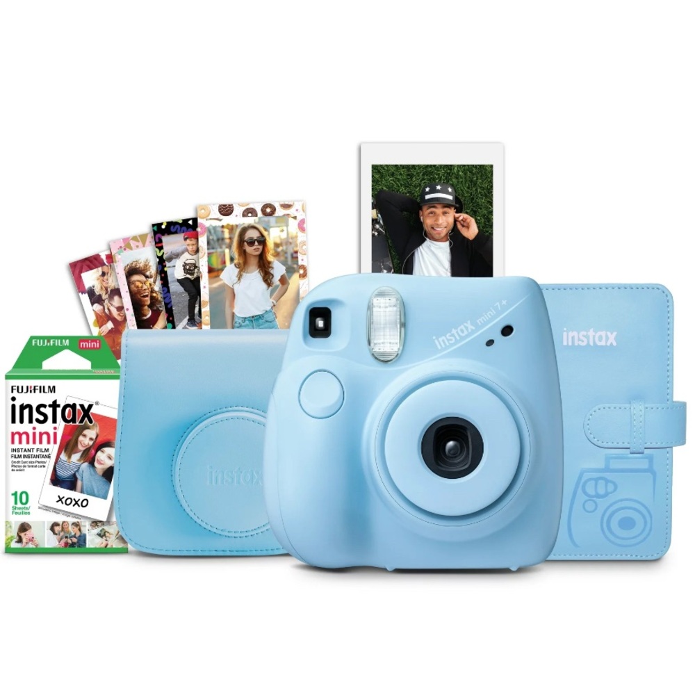 Fujifilm INSTAX Mini 7+ Bundle (10-Pack Film, Album, Camera Case, Stickers),